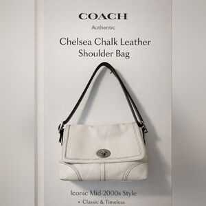 Coach Chelsea Chalk Leather Turnlock Shoulder Bag F13085